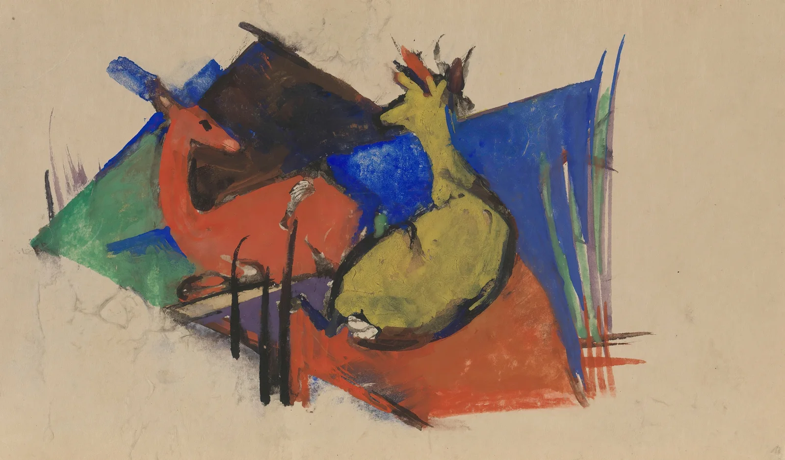 Two Deer Lying Down av Franz Marc