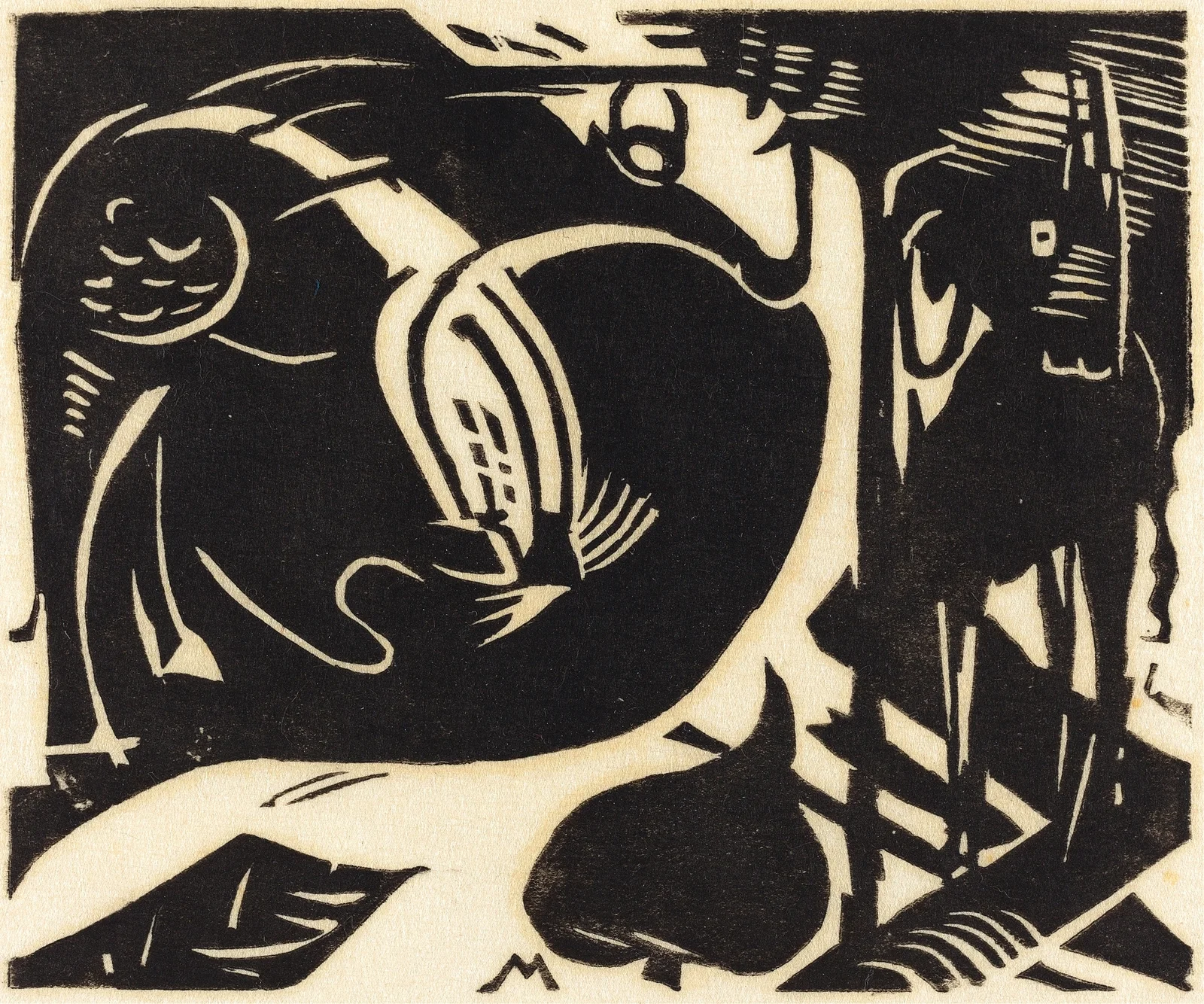 Two Mythical Animals (Zwei Fabeltiere) av Franz Marc