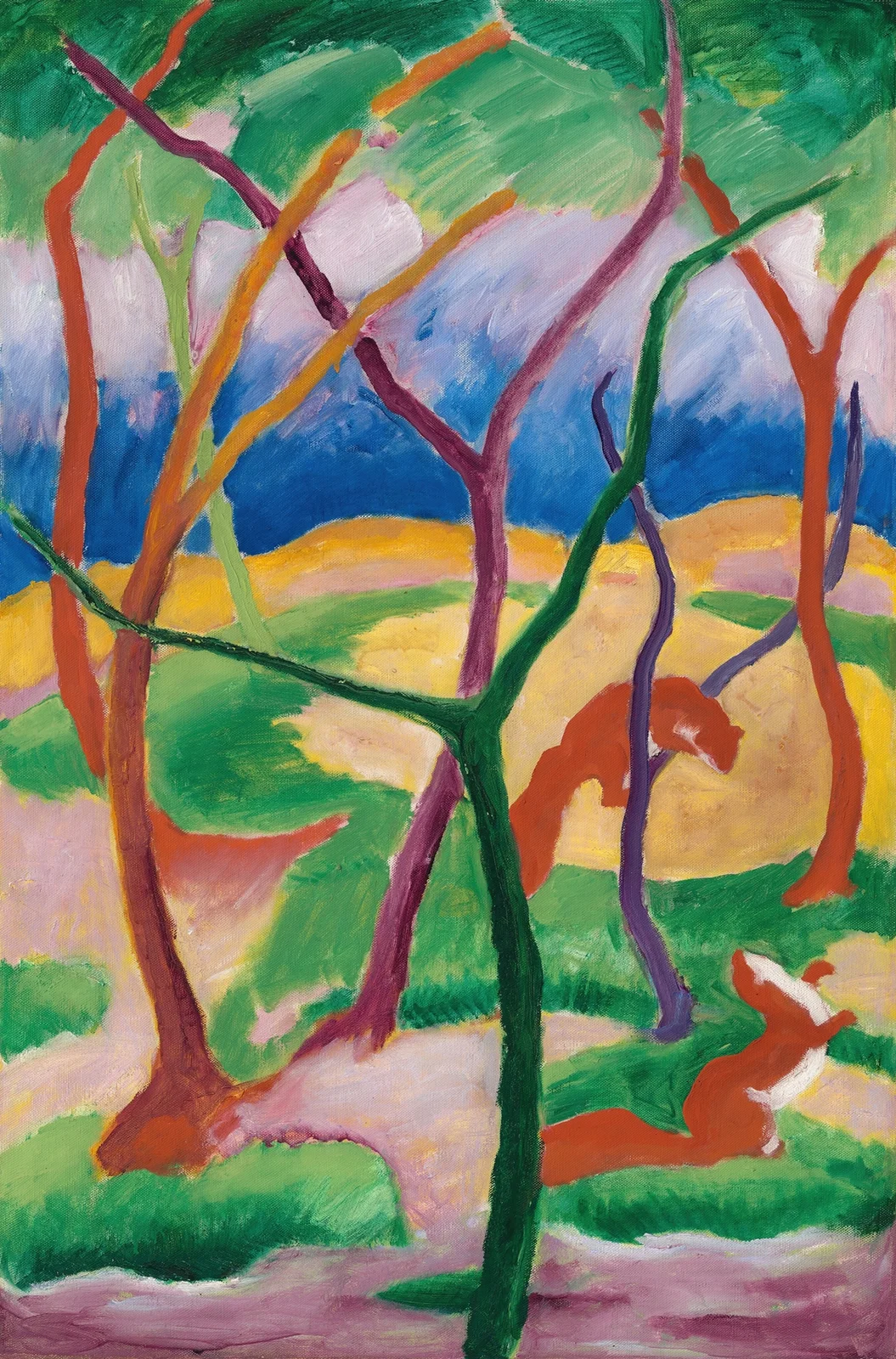 Weasels at Play av Franz Marc