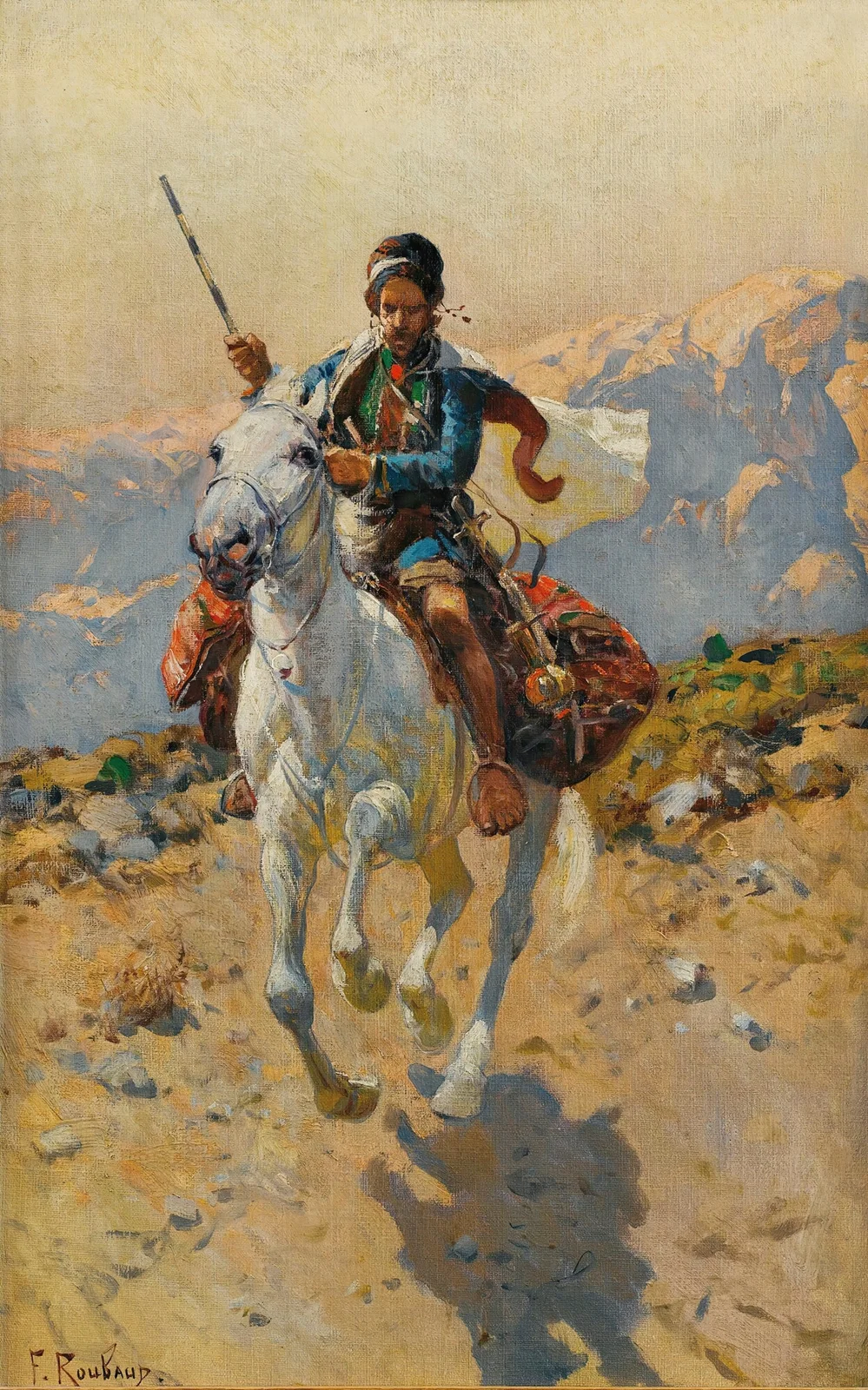 Caucasian Horseman av Franz Roubaud