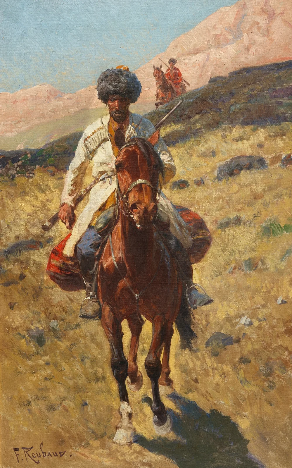 Kaukasische Reiter av Franz Roubaud