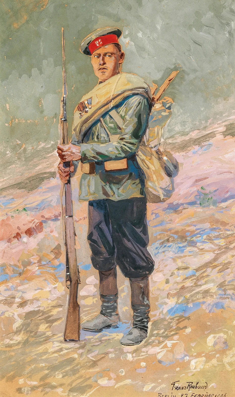 Russischer Infanterist av Franz Roubaud