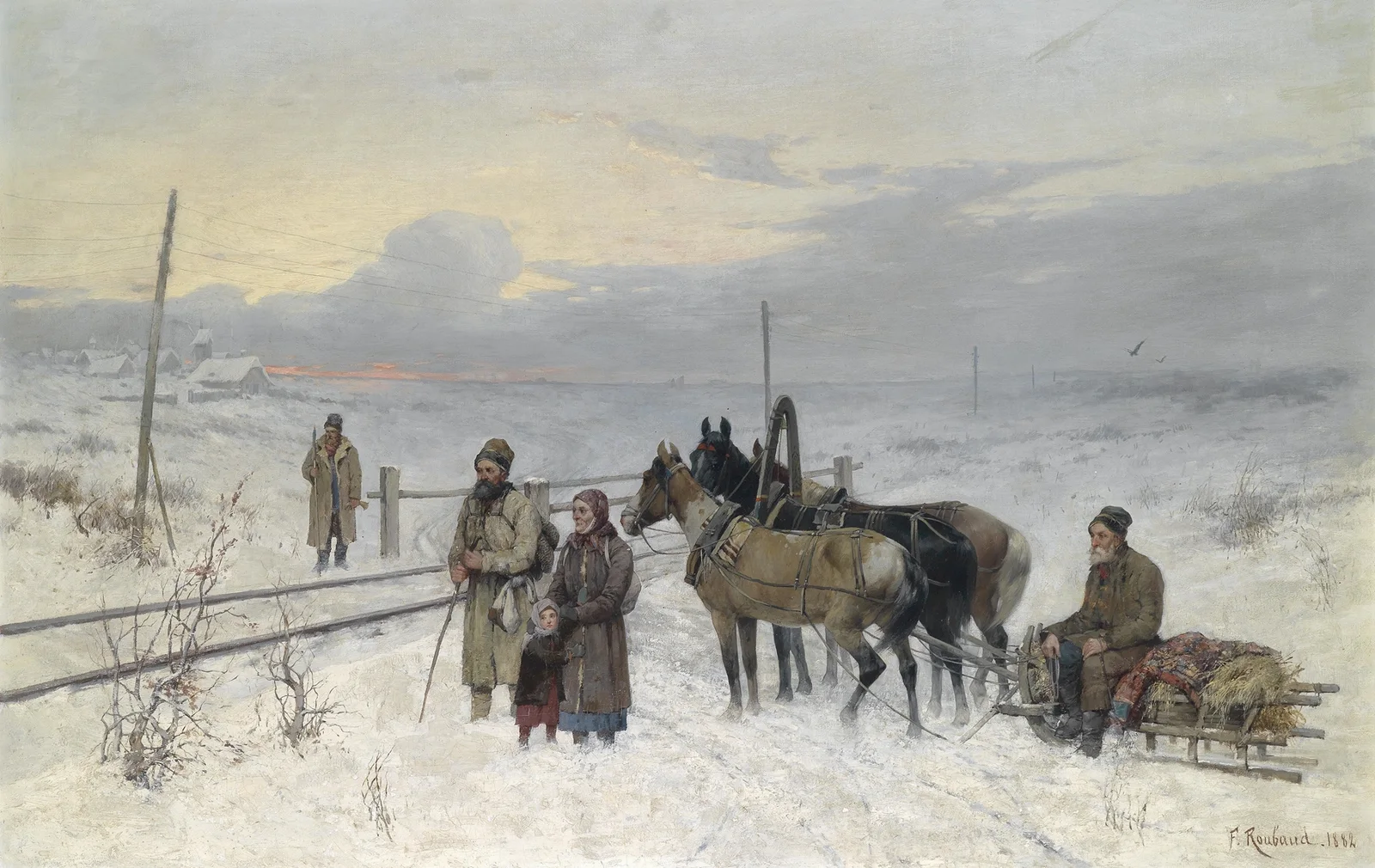 Warten auf den Zug av Franz Roubaud