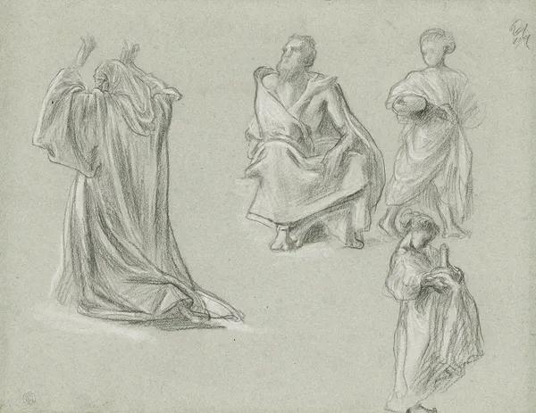 A sheet of figure studies av Frederic Leighton