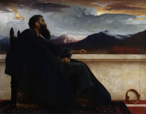 David,Oh that I had wings like a Dove! For then would I fly away and be at rest. Psalm 55:6 av Frederic Leighton