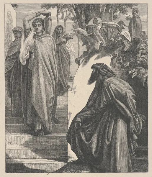 Eliezer and Rebekah av Frederic Leighton