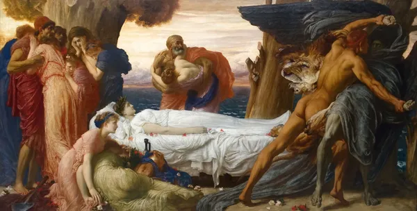 Hercules Wrestling With Death For The Body Of Alcestis av Frederic Leighton