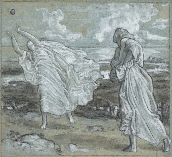 Preliminary sketch for ‘Greek Girls playing at Ball’ av Frederic Leighton