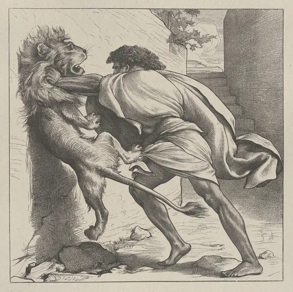 Samson and the Lion av Frederic Leighton