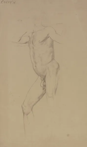 Standing male nude – nr 2 av Frederic Leighton