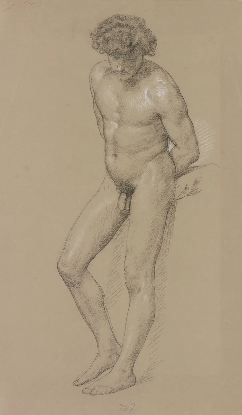 Standing male nude. – nr 1 av Frederic Leighton