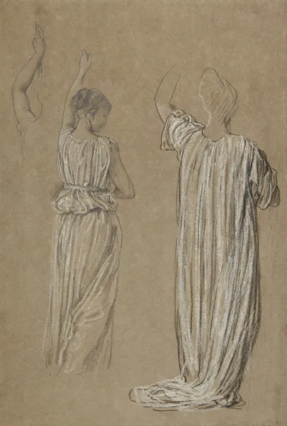 Studies of a standing draped figure av Frederic Leighton