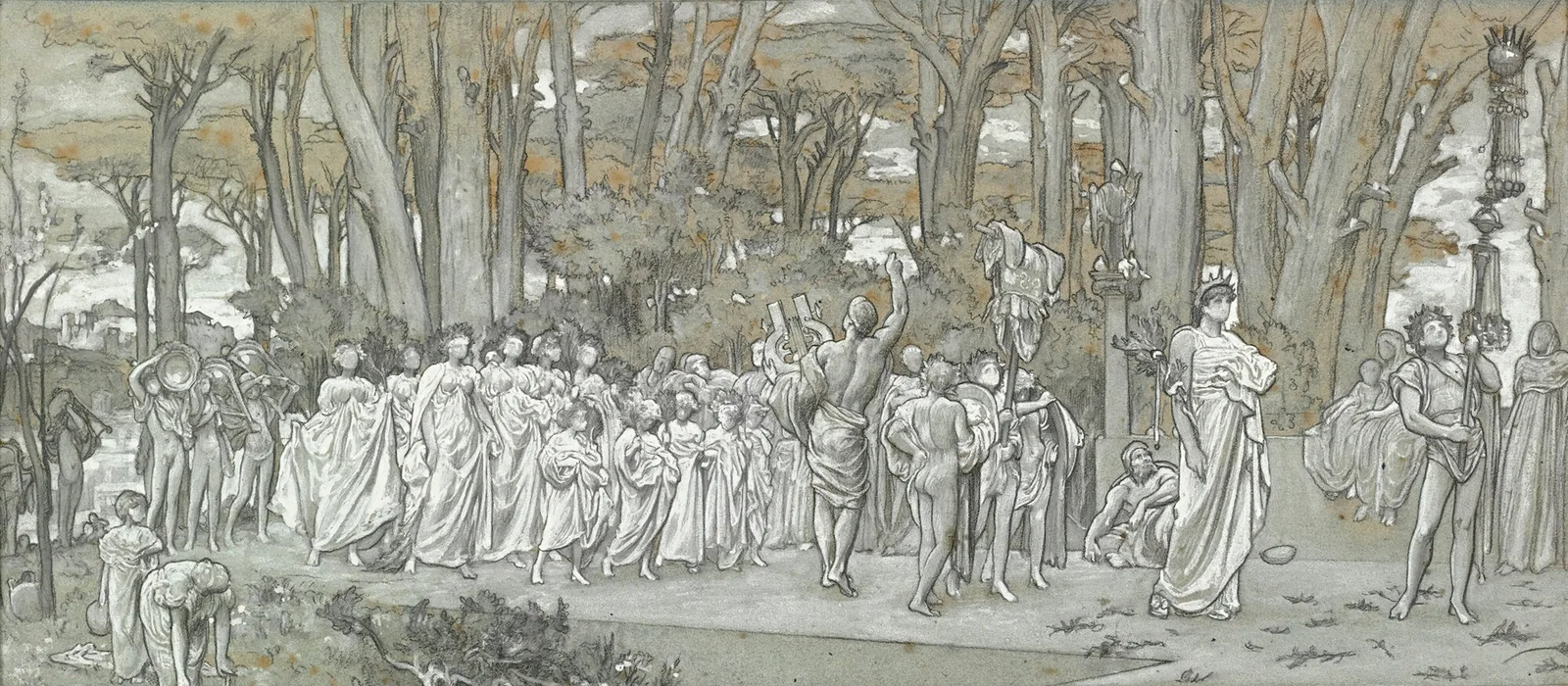Study For The Daphnephoria av Frederic Leighton