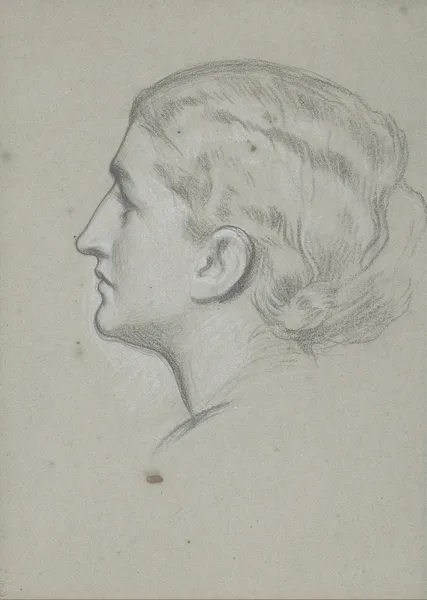 Study of a woman’s head for the painting ‘A noble lady of Venice’ av Frederic Leighton