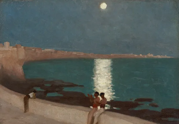The Bay of Cadiz – Moonlight av Frederic Leighton
