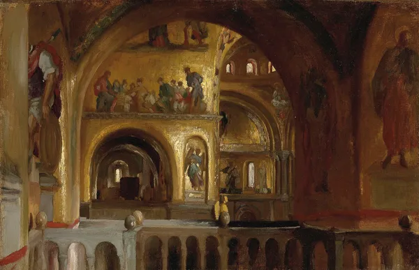 The Interior of St Mark’s Basilica, Venice av Frederic Leighton