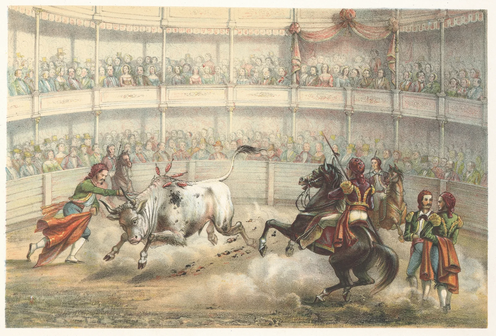 Corrida de toros av Pierre Toussaint Frédéric Mialhe