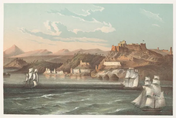 Morro y entrada del puerto de Santiago de Cuba av Pierre Toussaint Frédéric Mialhe