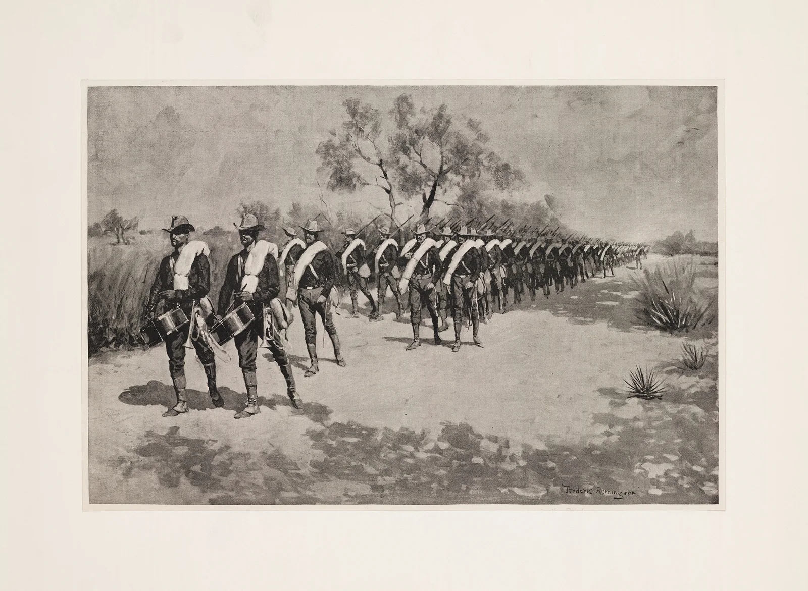 A practice march in Texas av Frederic Remington