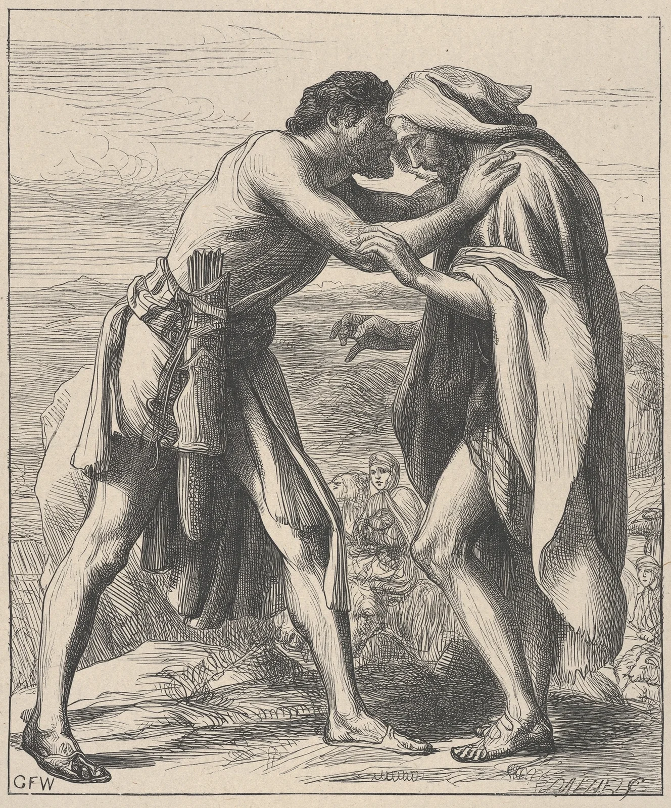 Esau Meeting Jacob av George Frederic Watts