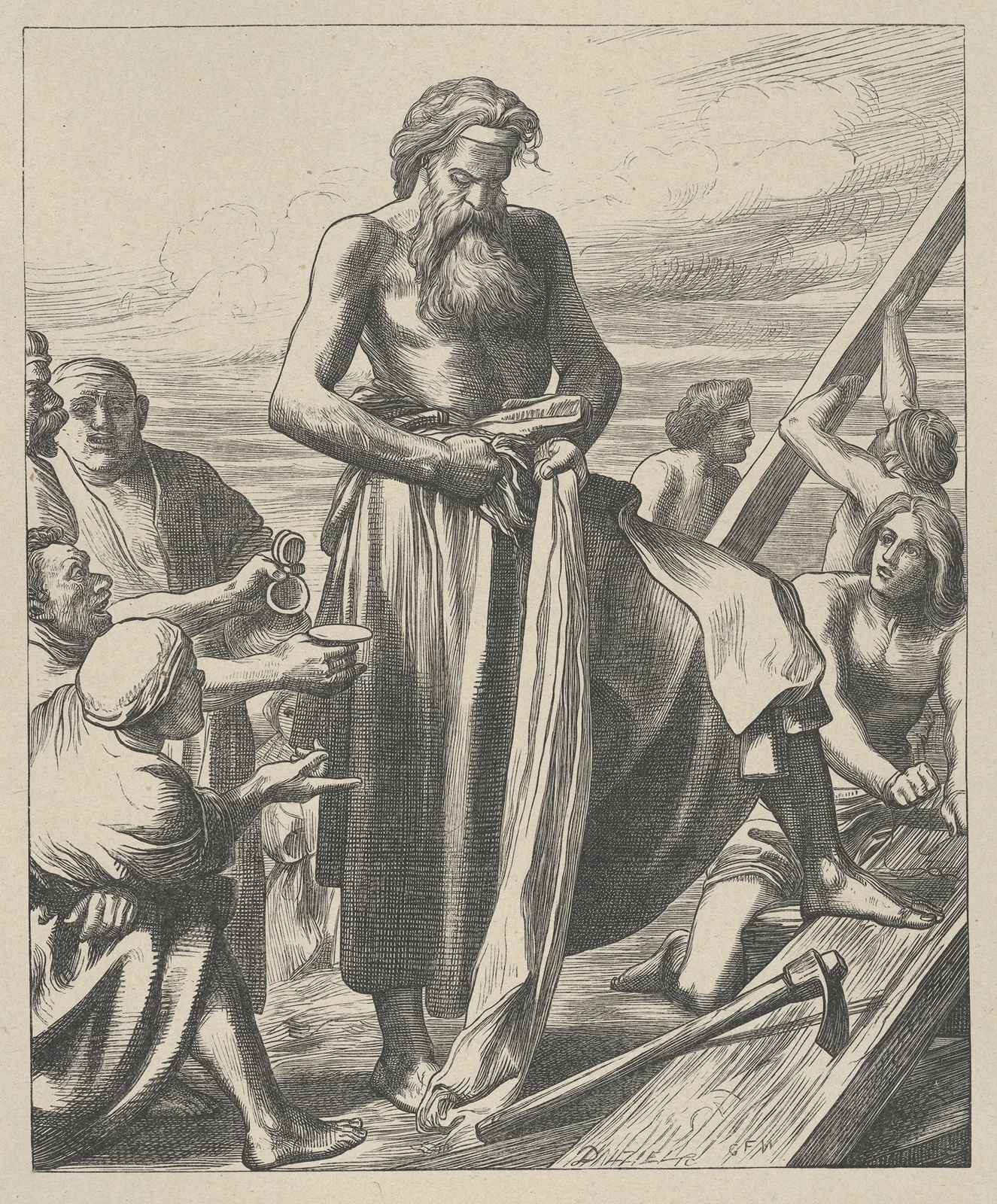 Noah Building the Ark av George Frederic Watts