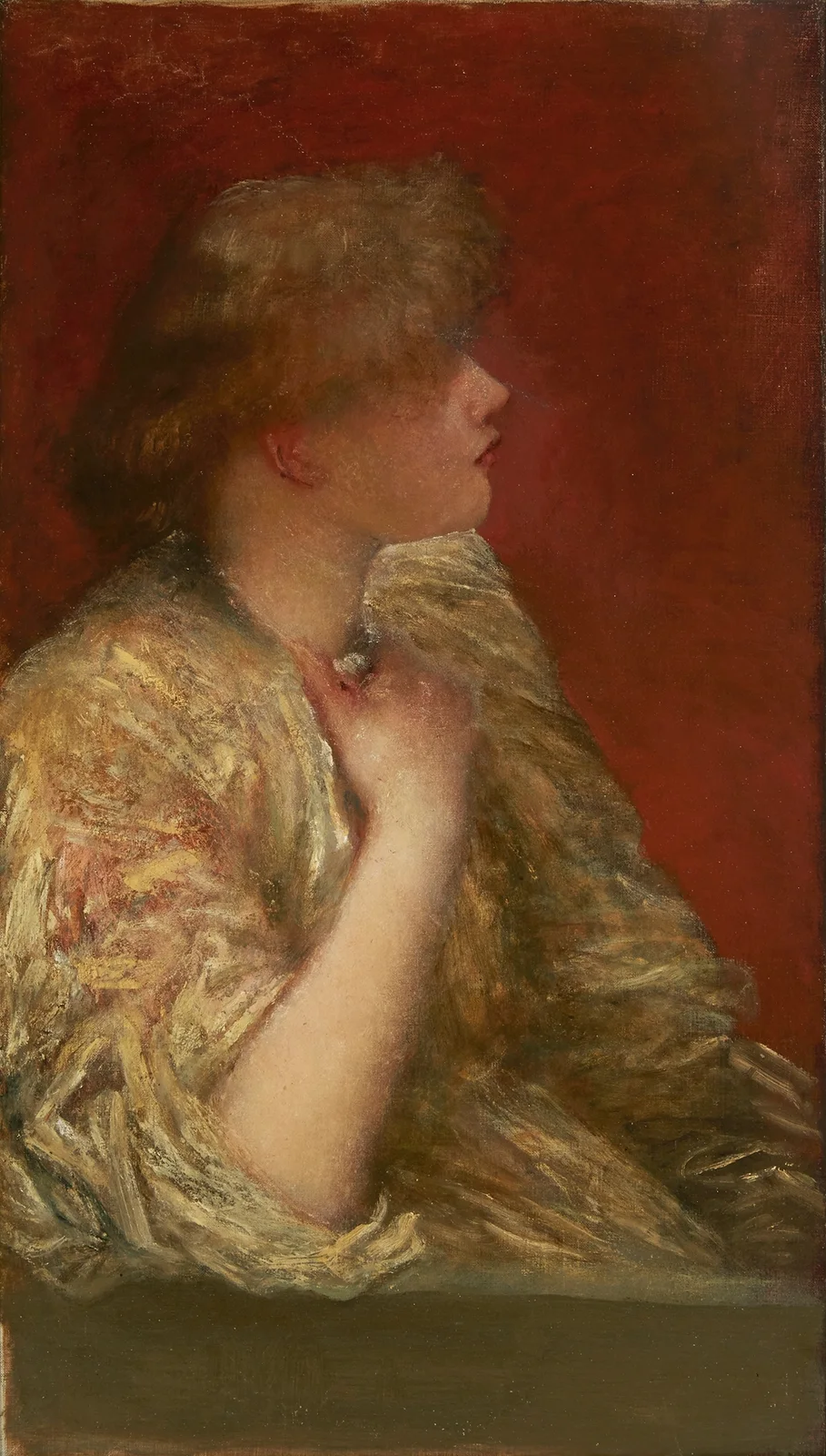 Portrait study; Fireside Stories av George Frederic Watts