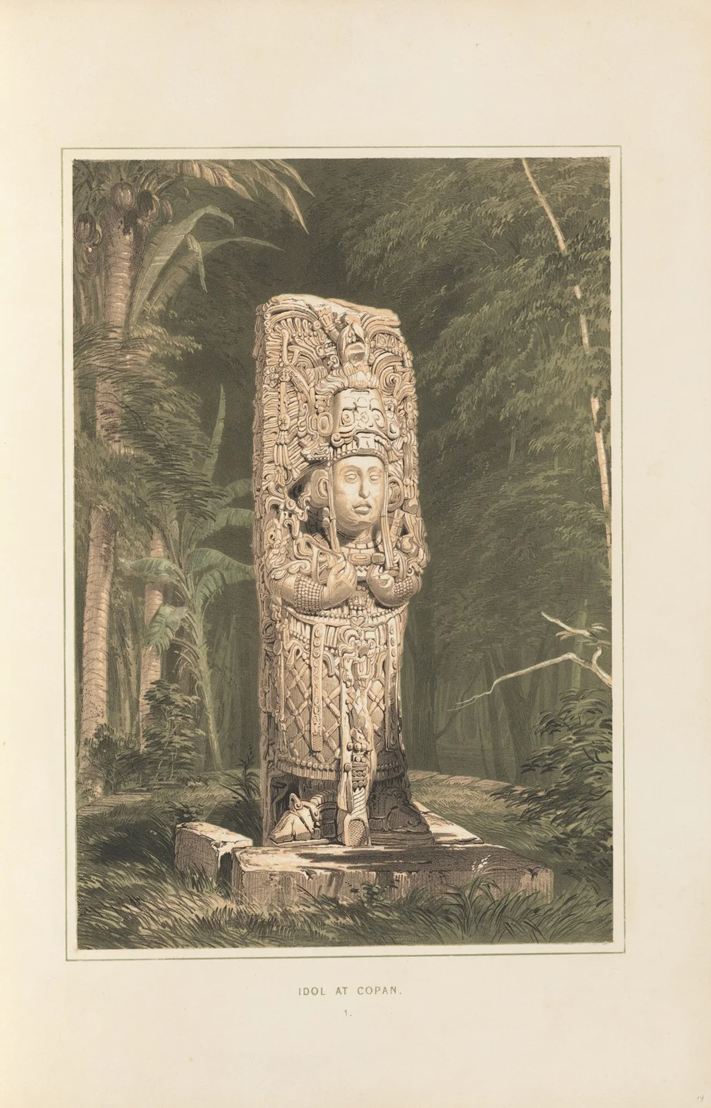 Idol at Copan av Frederick Catherwood
