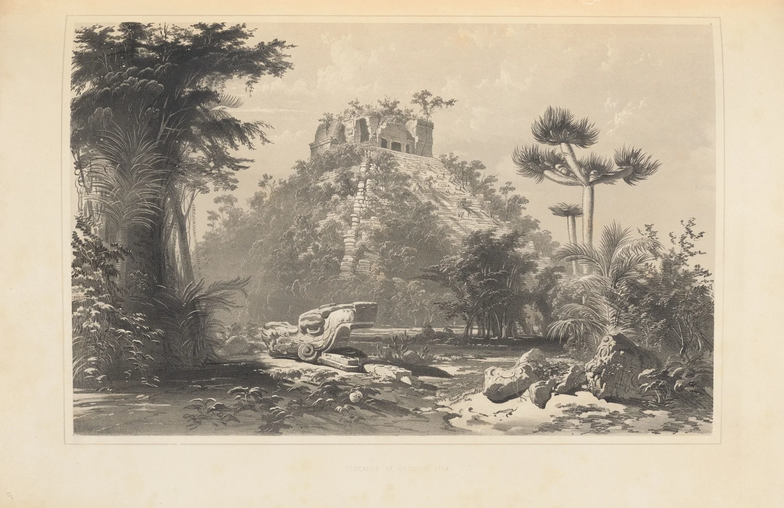 Teocallis at Chichen Itza av Frederick Catherwood