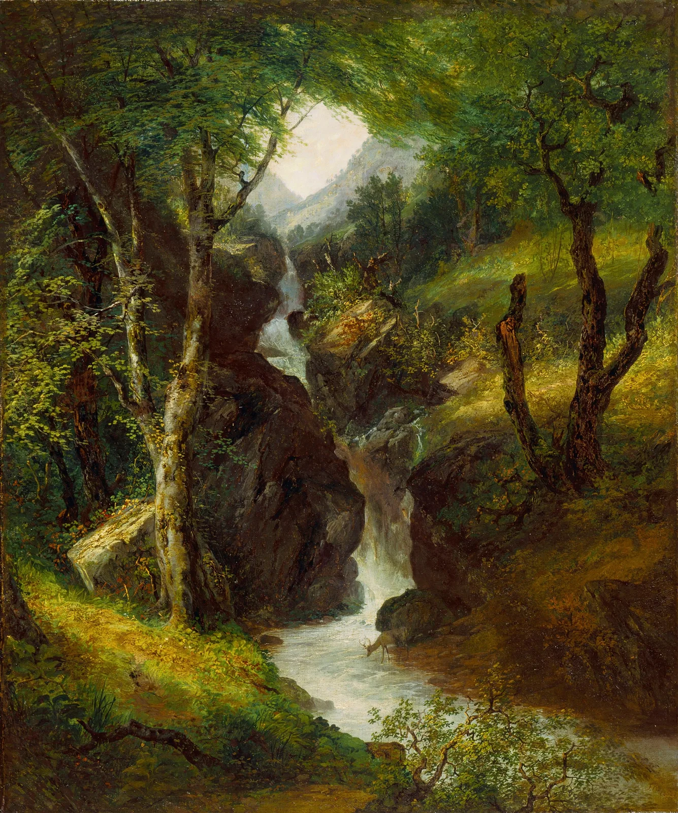 Cascade in the Forest av John Frederick Kensett