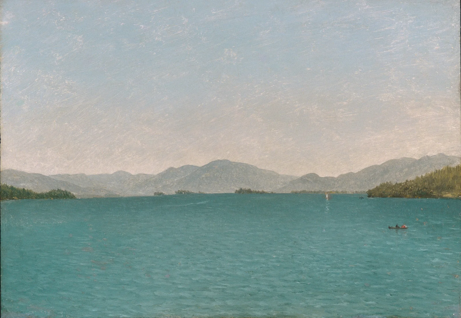 Lake George, Free Study av John Frederick Kensett