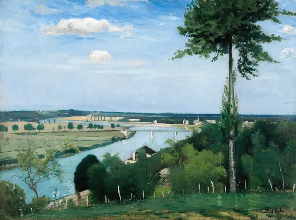 Franskt flodlandskap, Bois-le-Roi av Carl Fredrik Hill