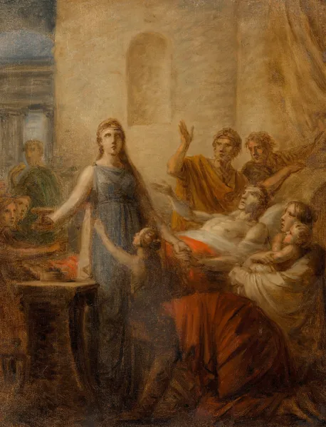 Alkeste opfert sich für Admetos (Skizze) av Heinrich Friedrich Füger