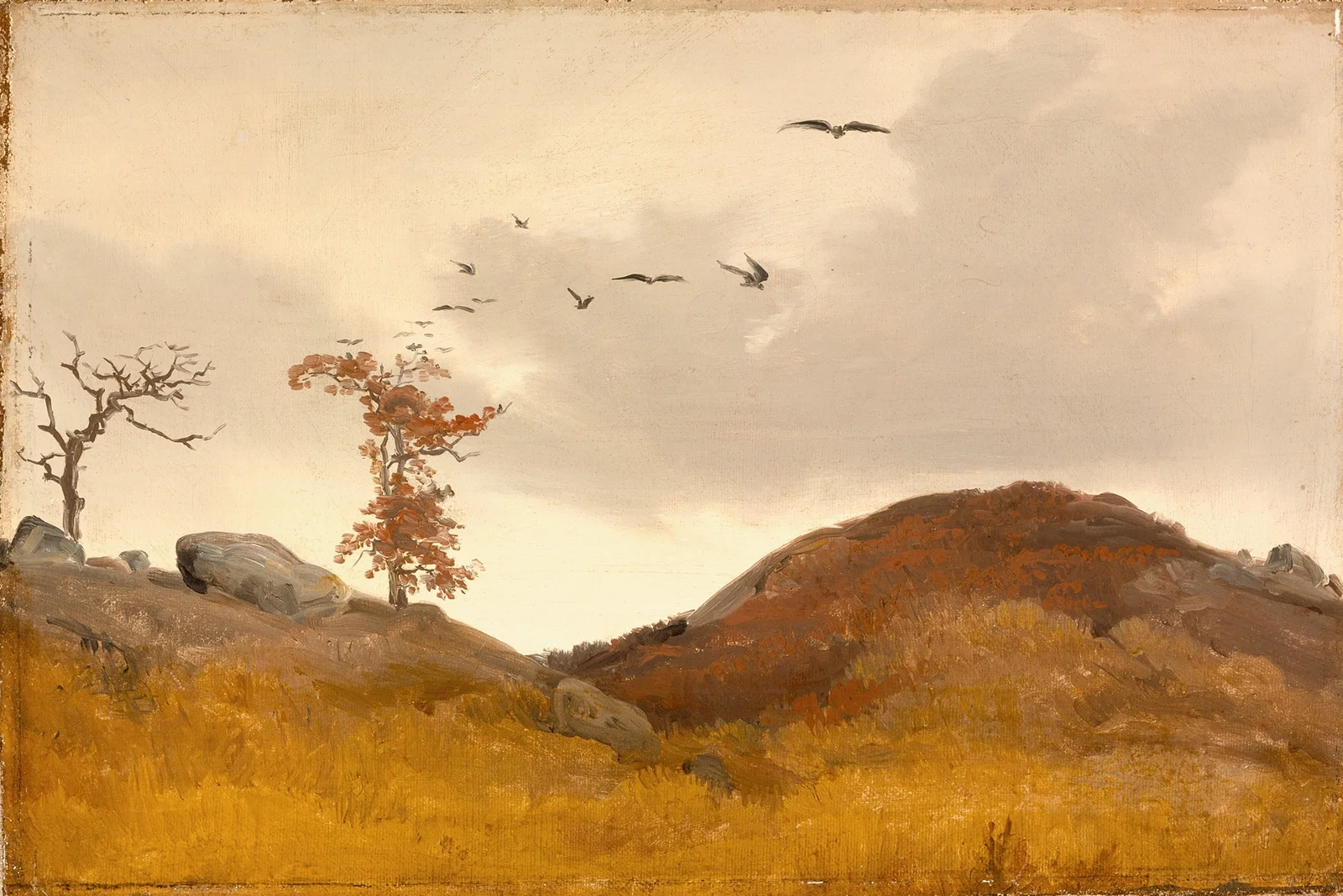 Landscape with Crows av Karl Friedrich Lessing