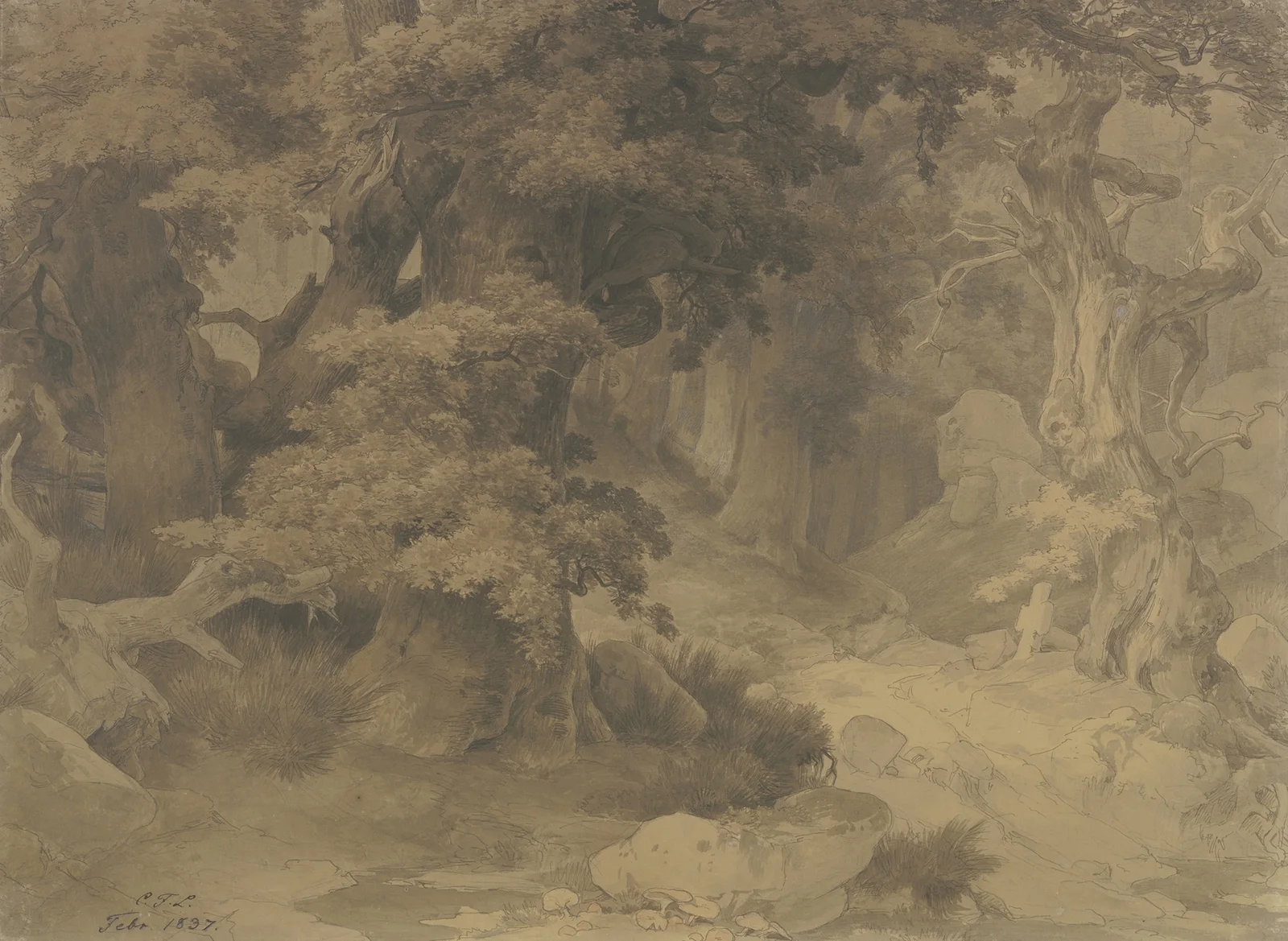 Oak forest av Karl Friedrich Lessing