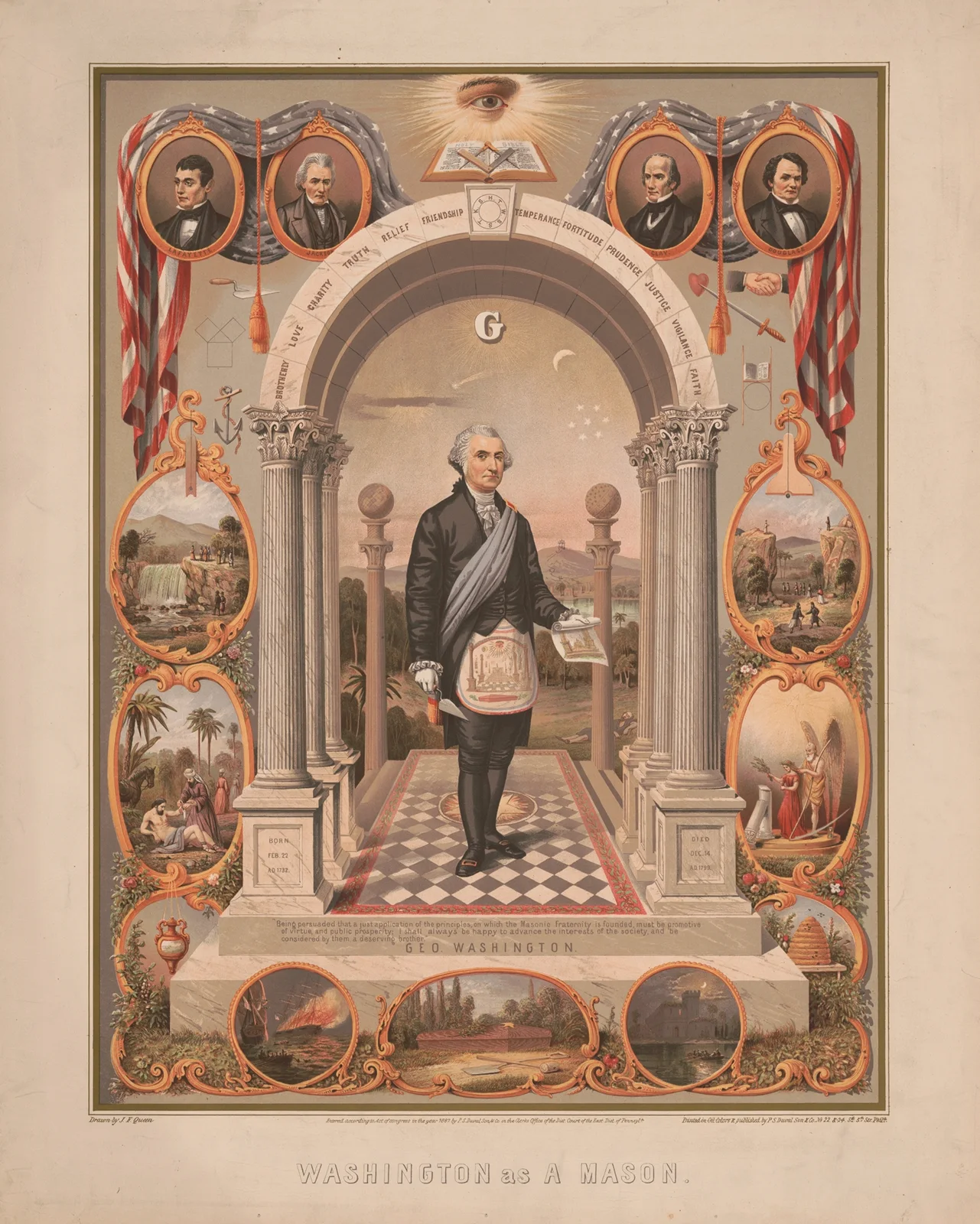 Washington as a Mason av James Fuller Queen