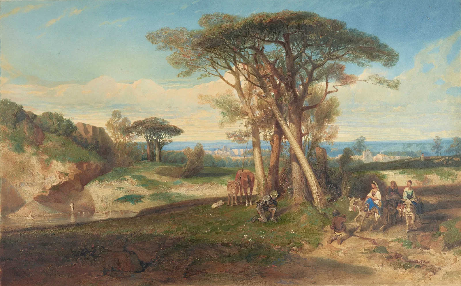 A study for Paysage (Don Quichotte) av Alexandre-Gabriel Decamps