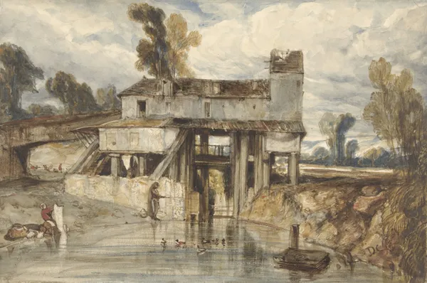 Landschap met watermolen av Alexandre-Gabriel Decamps