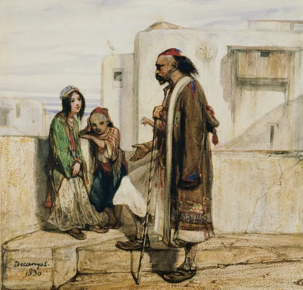 On the Roof of an Oriental House av Alexandre-Gabriel Decamps