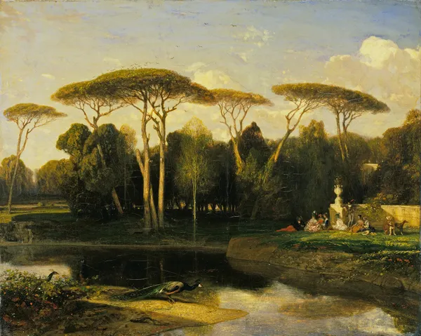 The Villa Doria Pamphilj, Rome av Alexandre-Gabriel Decamps