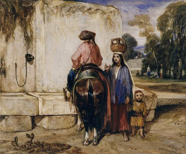 The Watering Place av Alexandre-Gabriel Decamps