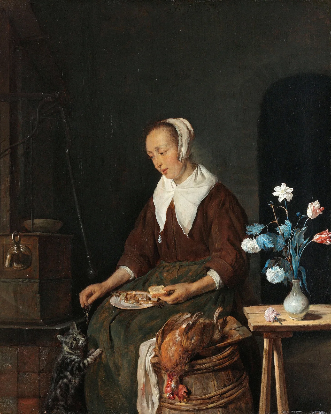 The Cat’s Breakfast av Gabriel Metsu