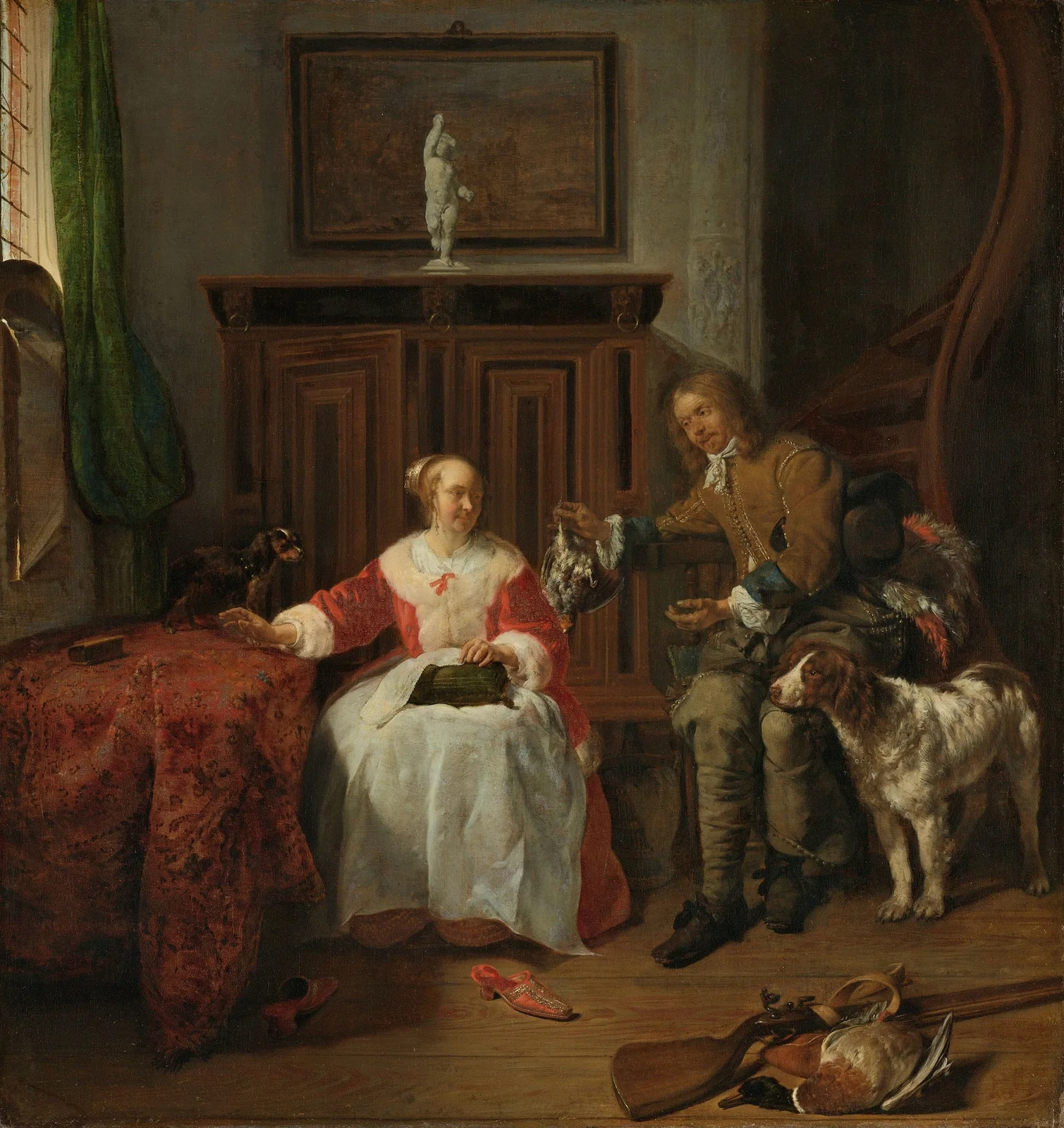 The Hunter’s Present av Gabriel Metsu