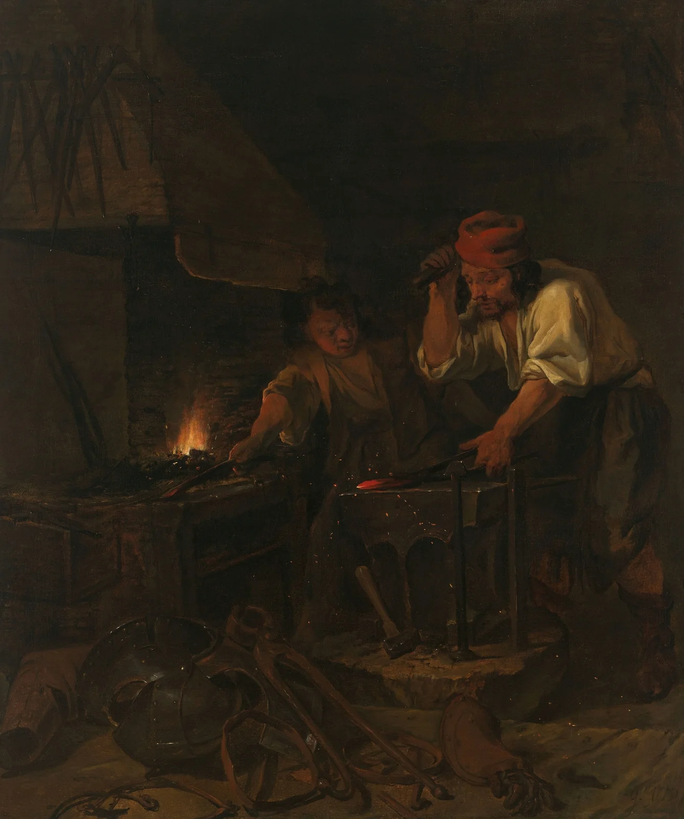 The Weaponsmith av Gabriel Metsu