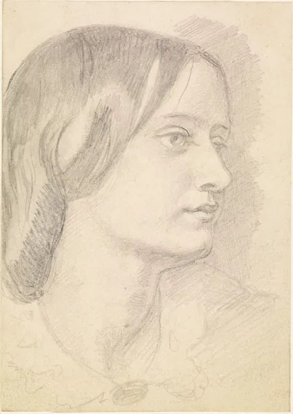 Portrait of Red Lion Mary, Mrs Mary Nicholson av Dante Gabriel Rossetti