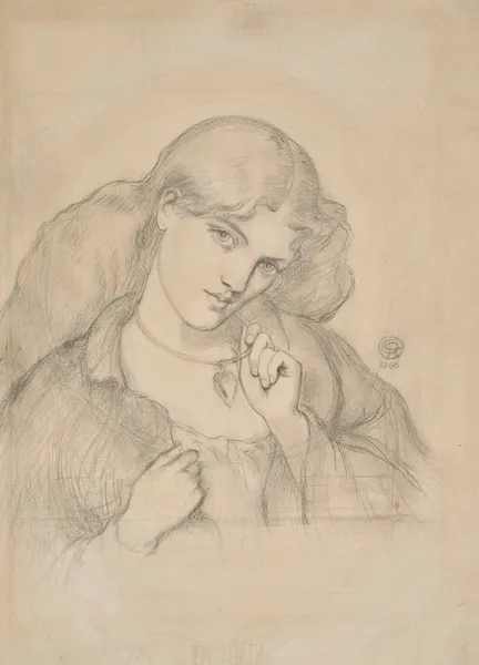 Study for ‘Joli Coeur’ av Dante Gabriel Rossetti