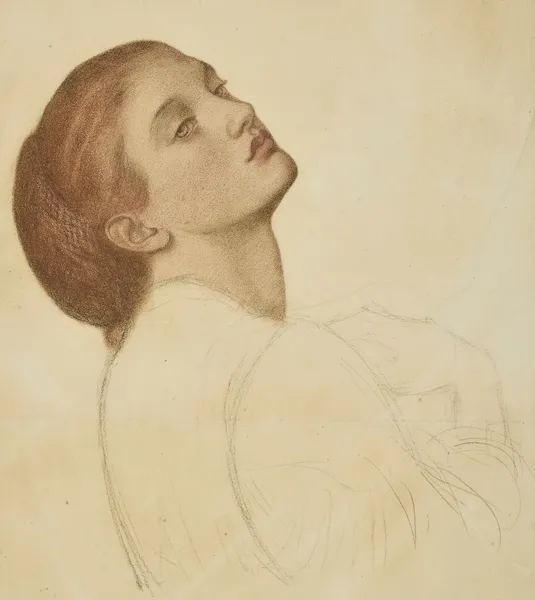 Study for ‘Marigolds – The Bower Maiden, Fleur-de-Marie’ av Dante Gabriel Rossetti
