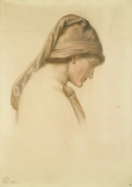 Study for the Head of Dante in Dante’s Dream av Dante Gabriel Rossetti