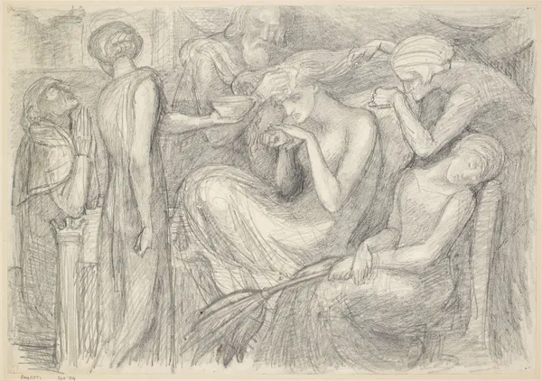 The Death of Lady Macbeth – Compositional Study av Dante Gabriel Rossetti