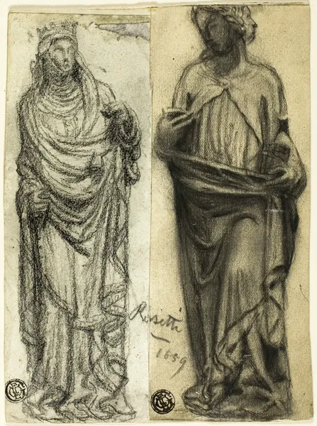 Two Studies of Medieval Sculpture av Dante Gabriel Rossetti