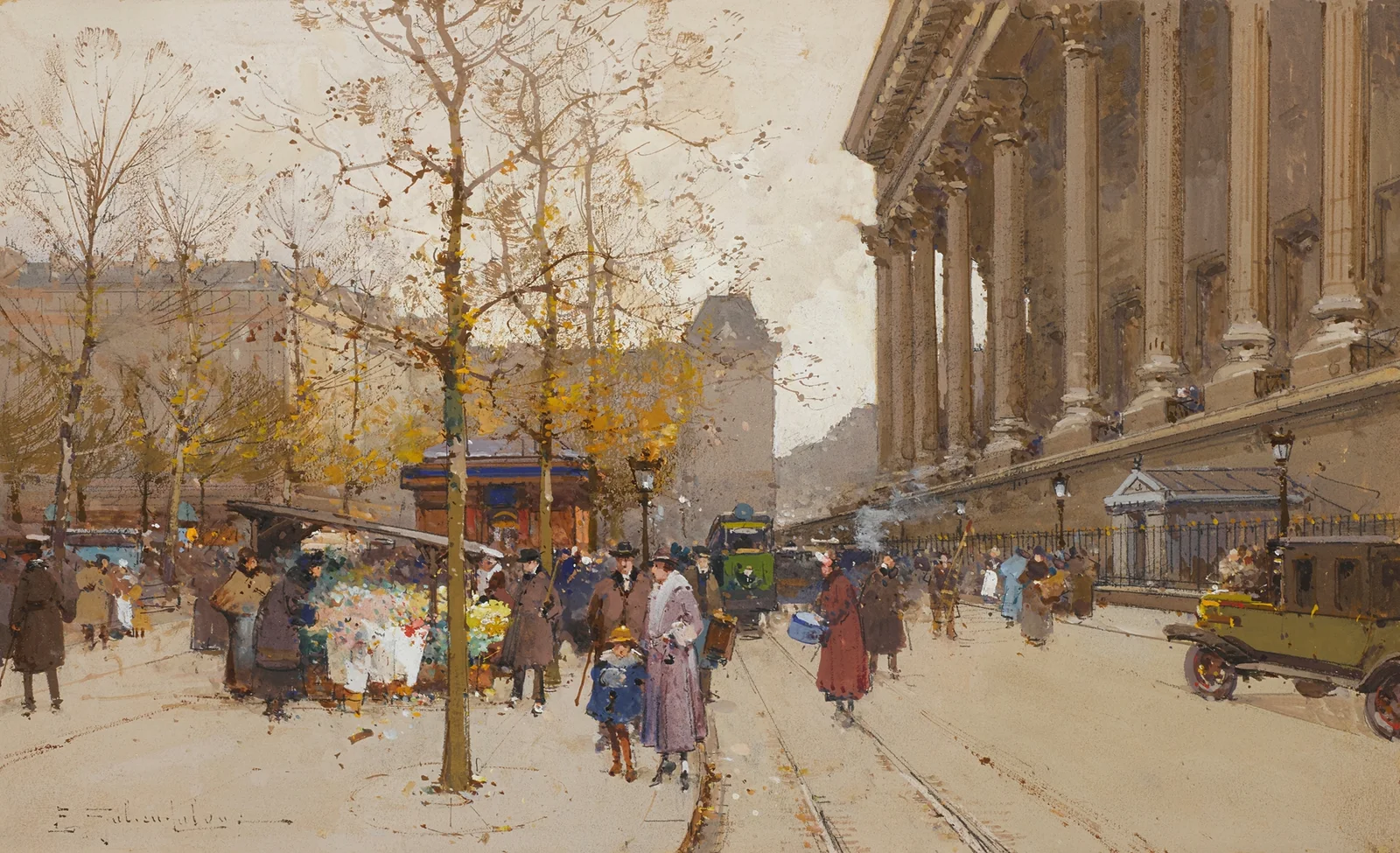 La Madeleine av Eugène Galien-Laloue